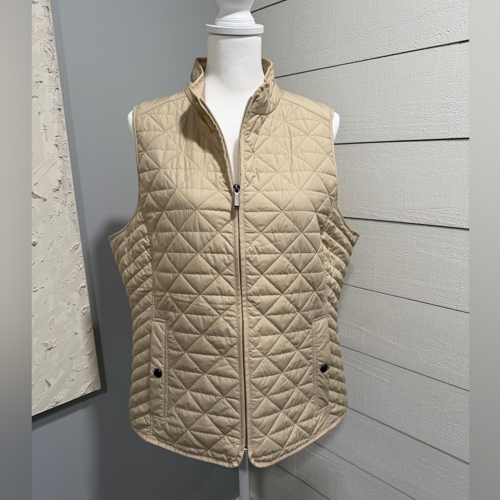 Lands' End Women’s Tan Quilted Vest Brand New